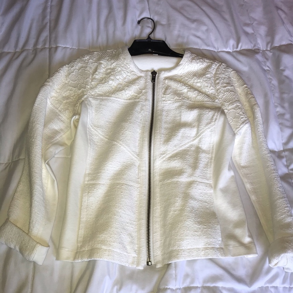 Cabi ivory zipped jacket